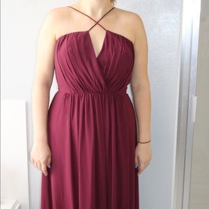 Bill Levkoff Wine Bridesmaid Dress